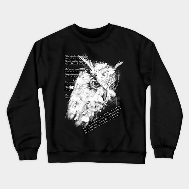 owl and poetry Crewneck Sweatshirt by NemfisArt